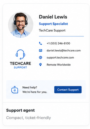 Support agent signature template