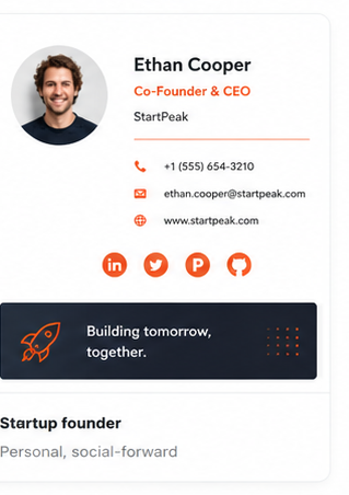 Startup founder signature template