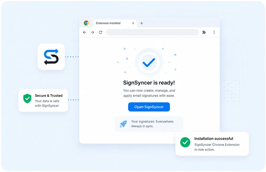 SignSyncer signature panel showing team and individual features