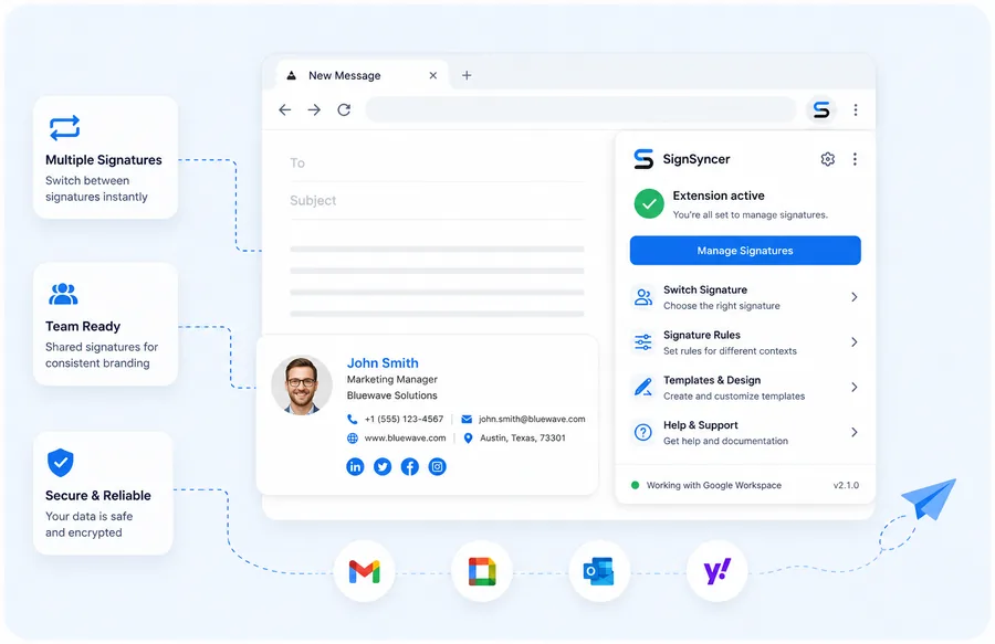 SignSyncer Chrome extension installed and ready confirmation